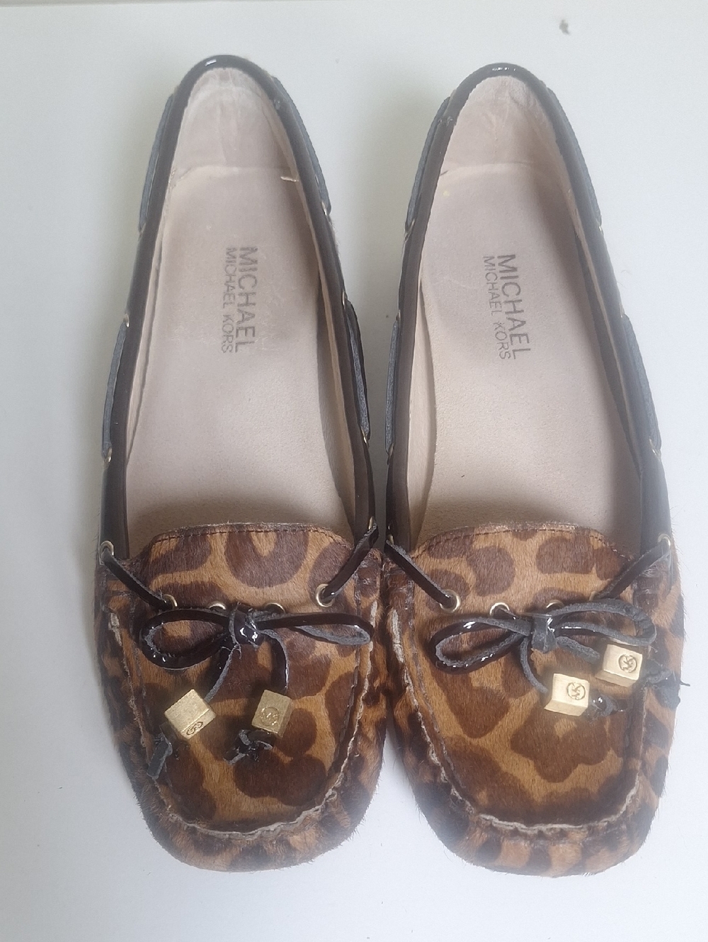 Michael Kors Animal Print Calf Hair Boat Shoes/moccosin - Size 7M.